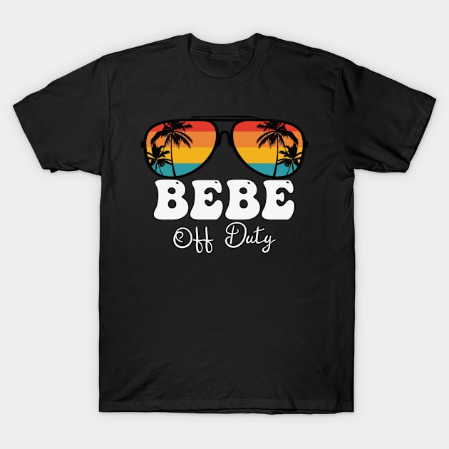 Bebe Women Off Duty Sunglasses Grandma Hello Summer Sunset T-Shirt by TeeaxArt